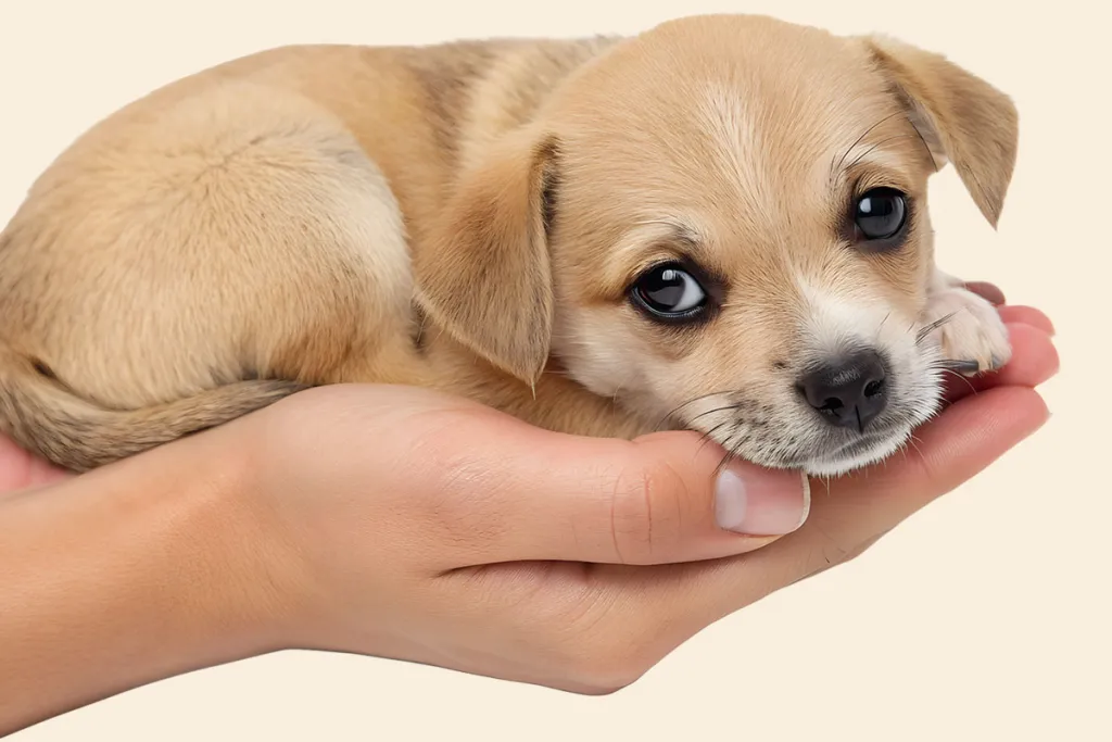 hand holding dog